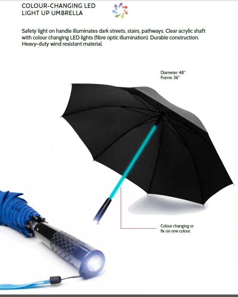 Color Changing LED Light Up Umbrella Wind Resistant